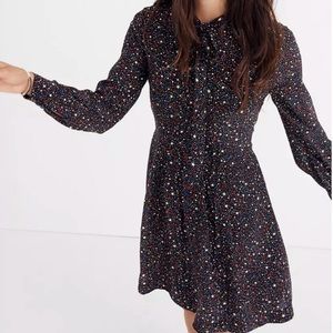 Madewell silk starry print dress (size 4)